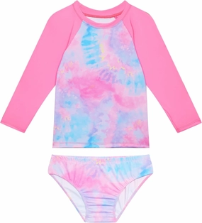 Snowheart Girls Rash Guard Sets Long Sleeves Swimsuit 2 Pieces Tankini Bathing Suit Swimwear for Girls 3-12 Years
