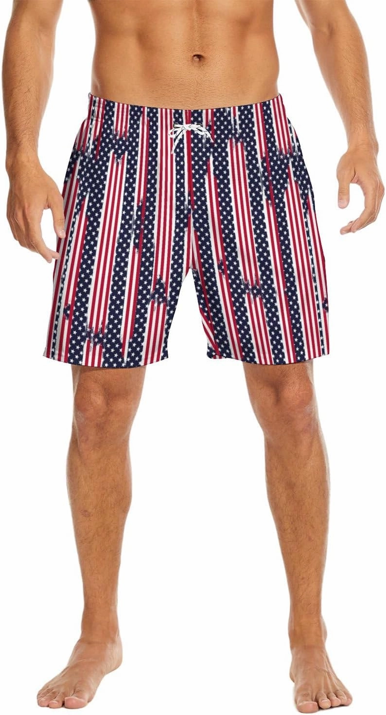 Socira Men's Swim Trunks with Compression Liner, Quick Dry Mens 2 in 1 Swimming Trunks Men Beach Bathing Suits Swimsuit