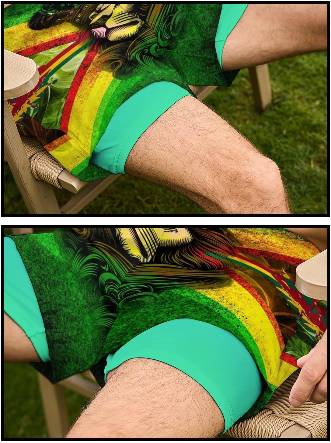 Socira Men's Swim Trunks with Compression Liner, Quick Dry Mens 2 in 1 Swimming Trunks Men Beach Bathing Suits Swimsuit