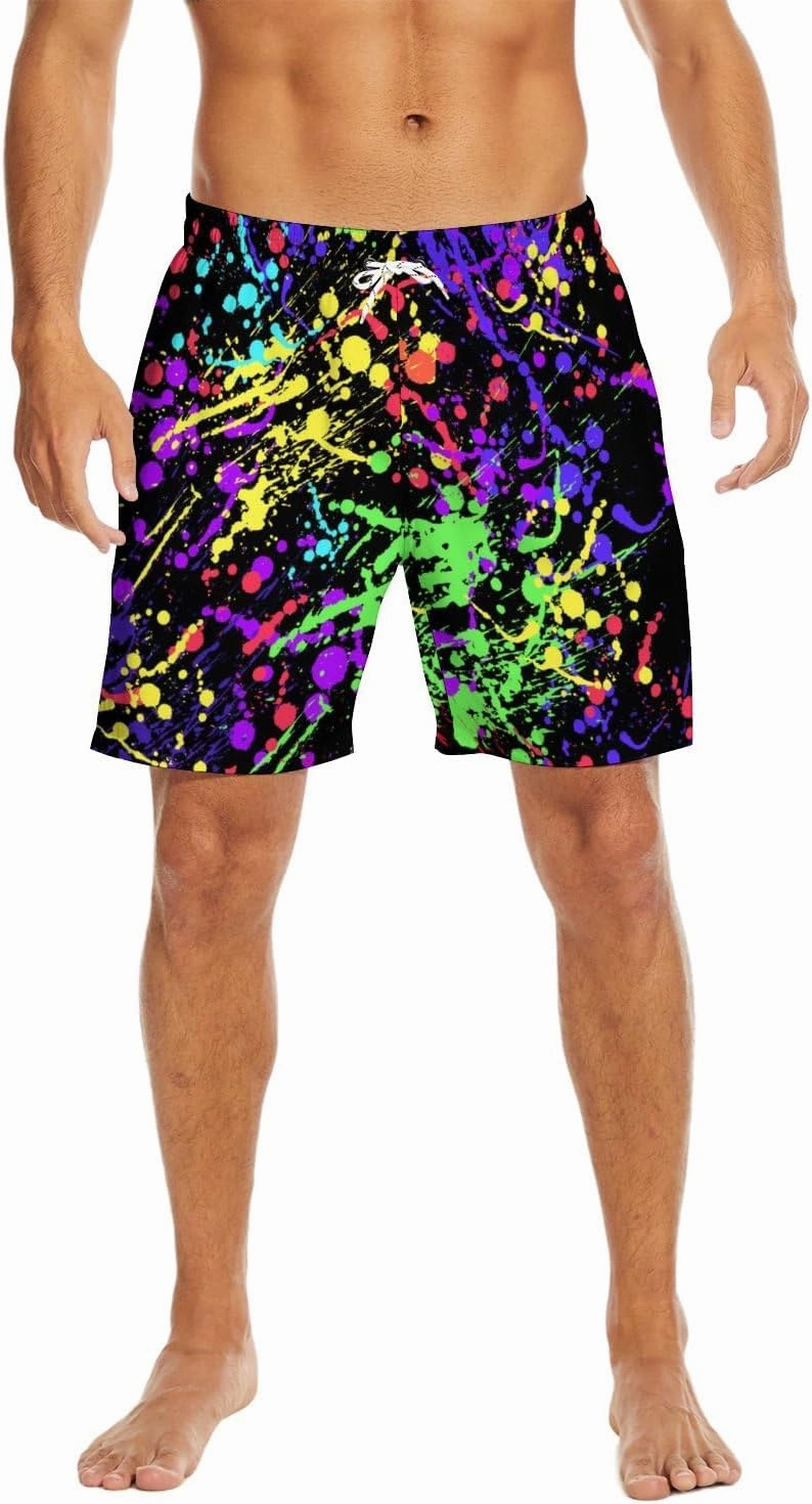 Socira Men's Swim Trunks with Compression Liner, Quick Dry Mens 2 in 1 Swimming Trunks Men Beach Bathing Suits Swimsuit
