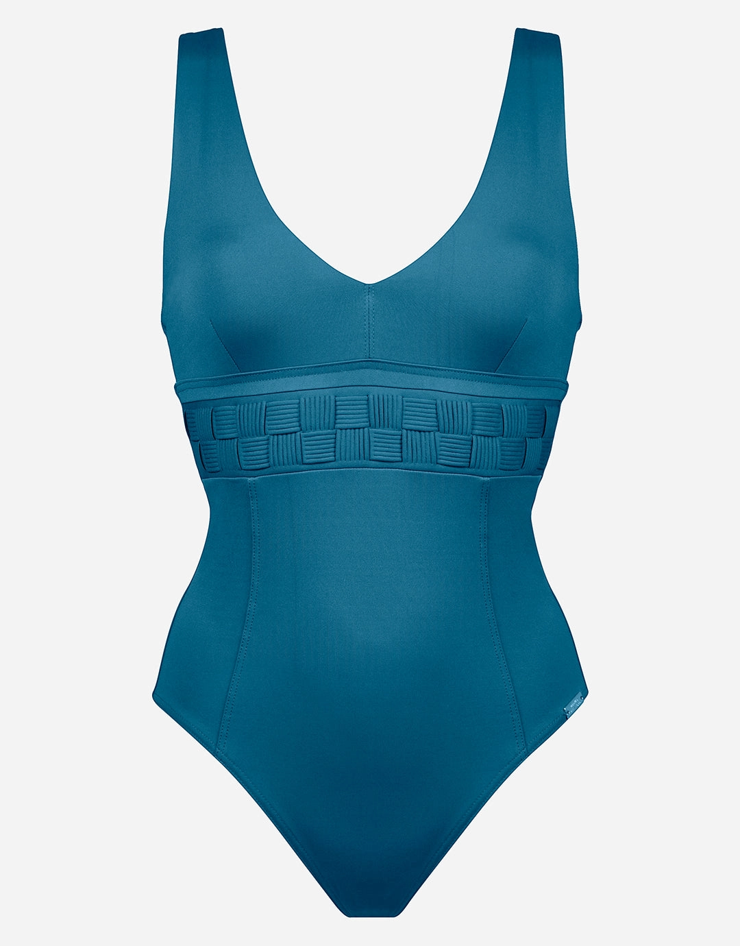 Softline V Neck Swimsuit - Mosaic Blue