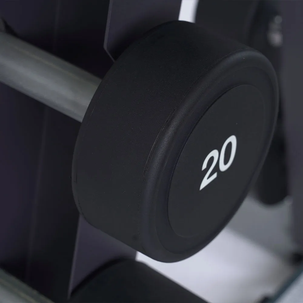5-30LBS URETHANE ROUND DUMBBELL SET WITH STAND, Indoor Cycling, Multi Gyms, Rack Attachments