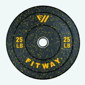 Steal the Spotlight Fitway Hi-Temp Bumper Plate - 25lb Most Wanted, Barbell weight set, Jump rope weighted, Pilates ring circle