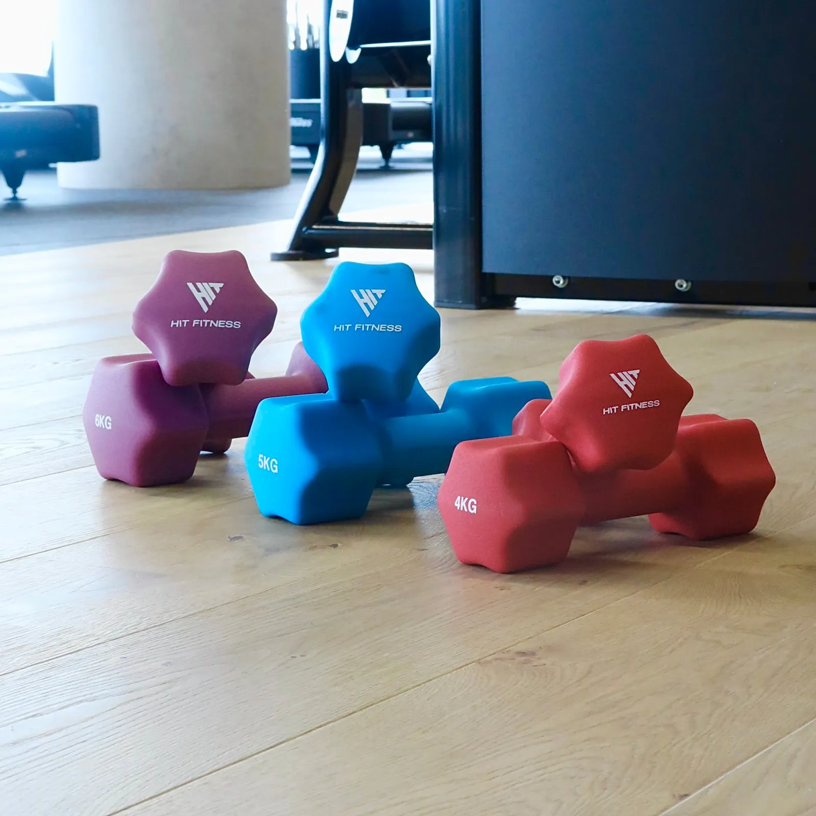 Hit Fitness Neoprene Studio Dumbbells | 5kg Pair, Non Folding Treadmills, Exercise Mats