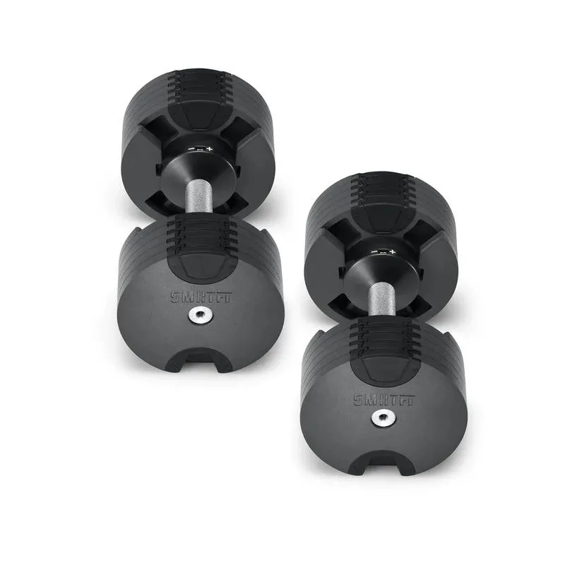 SMRTFT Nobells - 5-50lb Adjustable Dumbbell Pair - Classic, Air Resistance Bikes, Benches