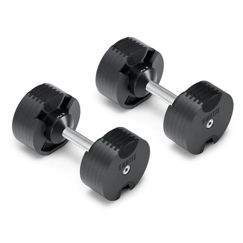 SMRTFT Nobells - 5-50lb Adjustable Dumbbell Pair - Classic, Yoga Equipment, Medicine Balls,Slam Balls, Hyrox