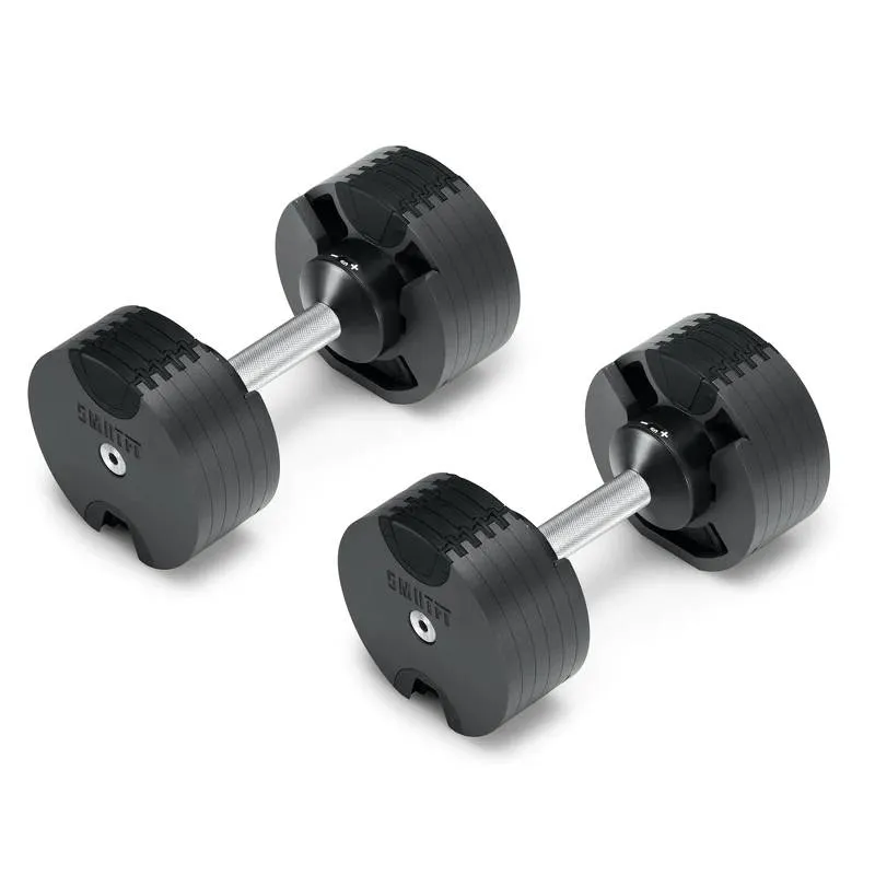 SMRTFT Nobells - 5-50lb Adjustable Dumbbell Pair - Classic, GHD,Core Trainers