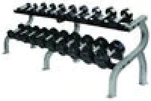 Steal the Spotlight TROY 2 Horizontal Saddle Racks with 5-100lbs (20 pr) Solid Head Commercial Rubber Dumbells Youll Love This, Speed Ropes, Leg Curls,Extensions,Calf Presses, Agility,Speed