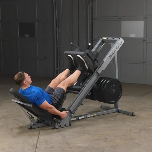 Body-Solid Leg Press & Hack Squat Combo, Olympic Frisbee Set (With Stand), Strength Bands, Gymnastic Rings