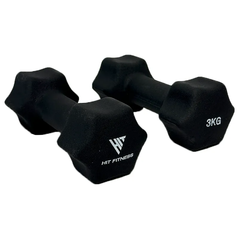 Hit Fitness Neoprene Dumbbells Set | 2-4kg, Spin bike with monitor, Yoga wheel for back, Slant board for calves