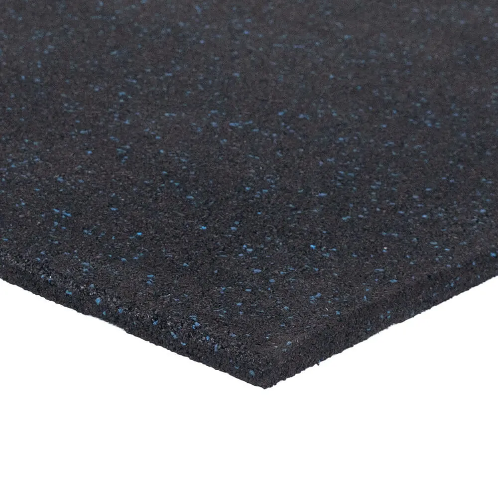 Hit Fitness Rubber Tile Black | 1m x 1m x 15mm | Blue Fleck, Storage, Functions, Clearance exercise machines