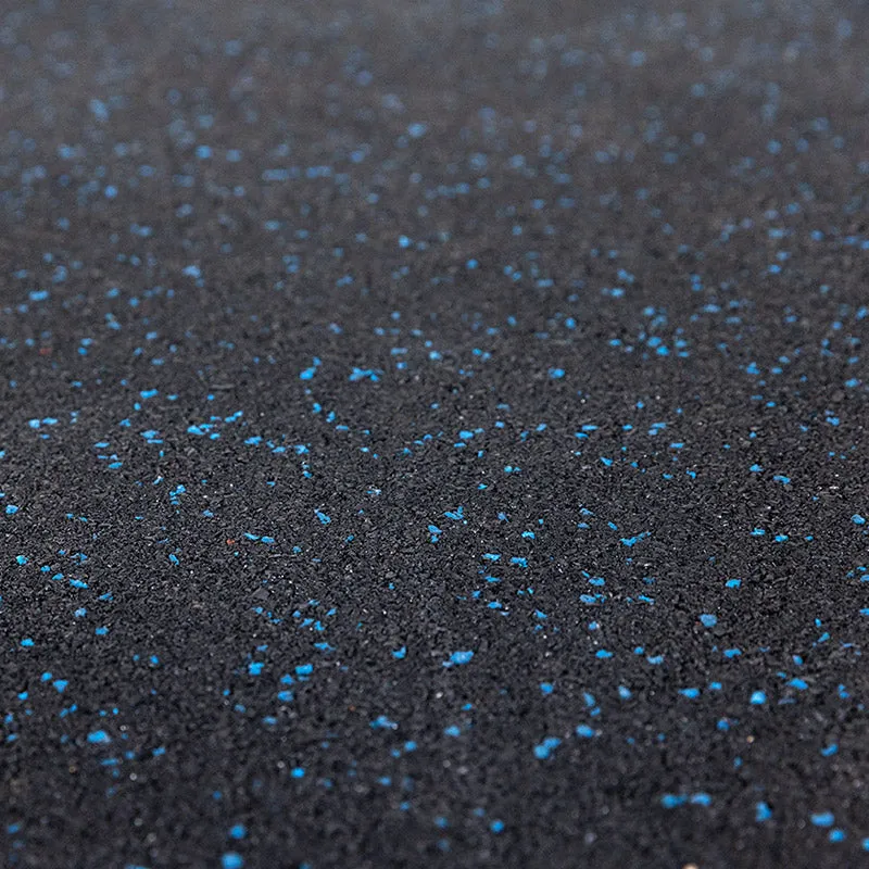 Hit Fitness Rubber Tile Black | 1m x 1m x 15mm | Blue Fleck, Wheelchair accessible gym gear