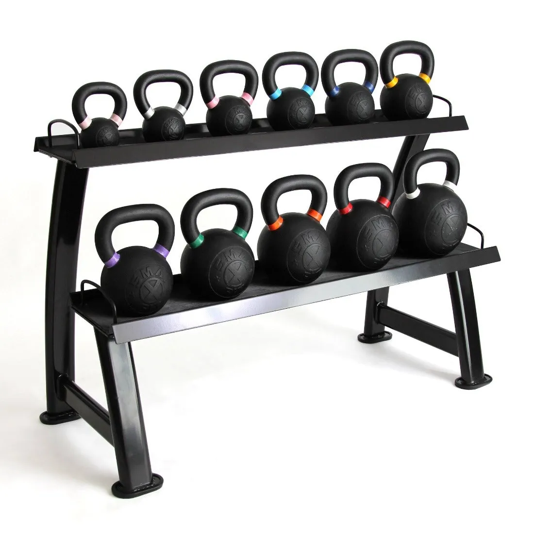 Kettle bell Storage Rack - 2 Layer, Medicine Ball,Weight Ball, Olympic Frisbee Rack, Adjustable bench for home gym