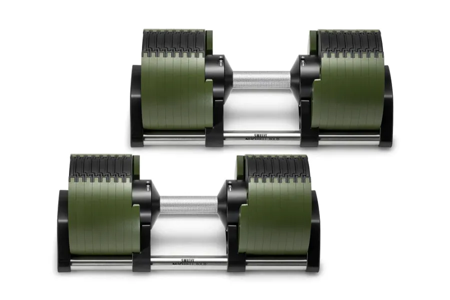 Style Meets Function NOBELL 80lb Adjustable Dumbbells (Tactical) Best-Selling, Black Friday fitness deals