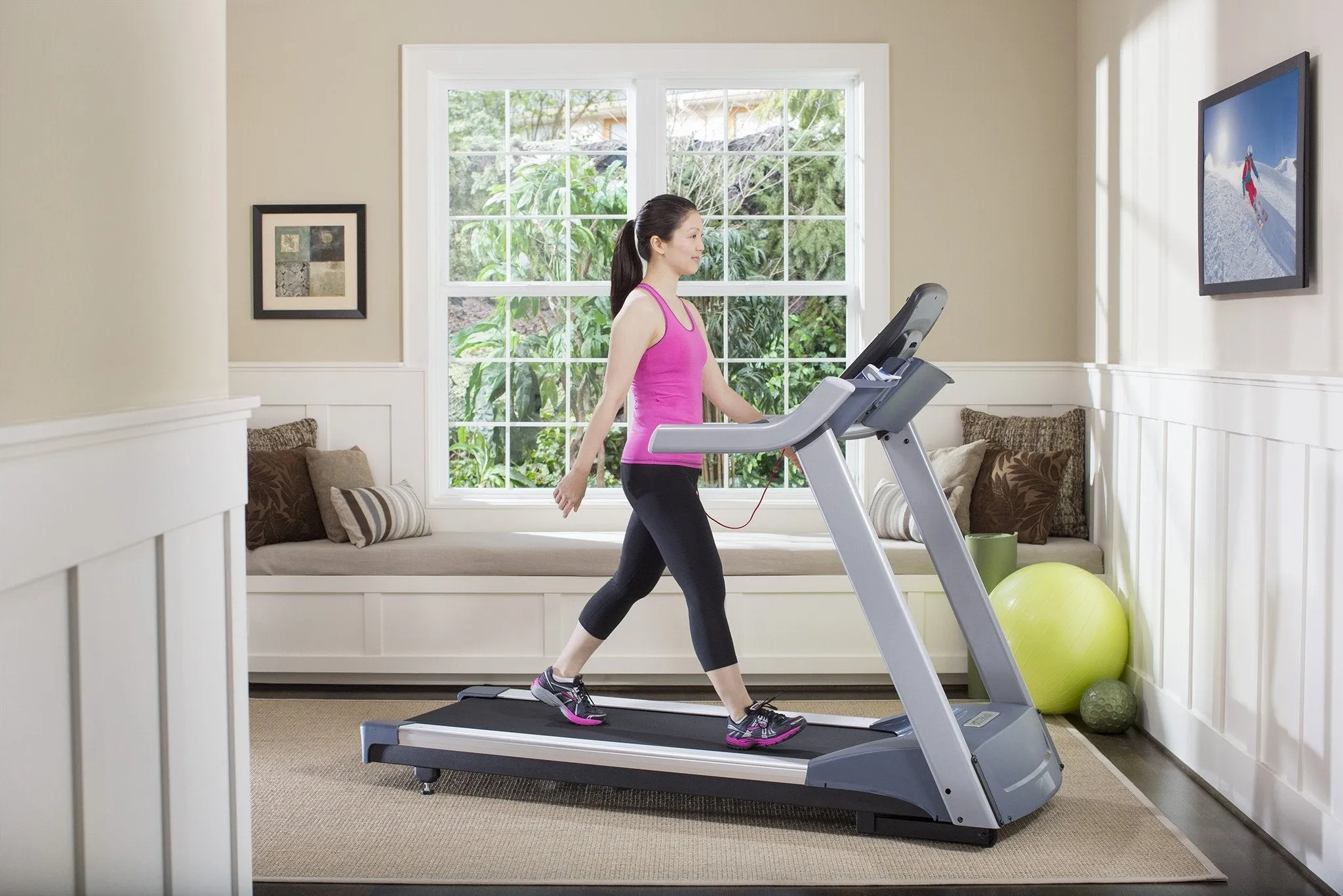 Precor TRM 223 Treadmill, Exercise Balls, Energy Bags And Sandbags