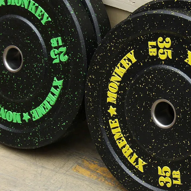 XM FITNESS 35lbs Crumb Rubber Bumper Plate, Gloves Straps,Belts, Pull up Bars