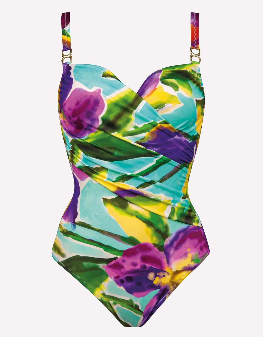 Summer Aquarelle Moulded Underwired Swimsuit - Aqua Iris