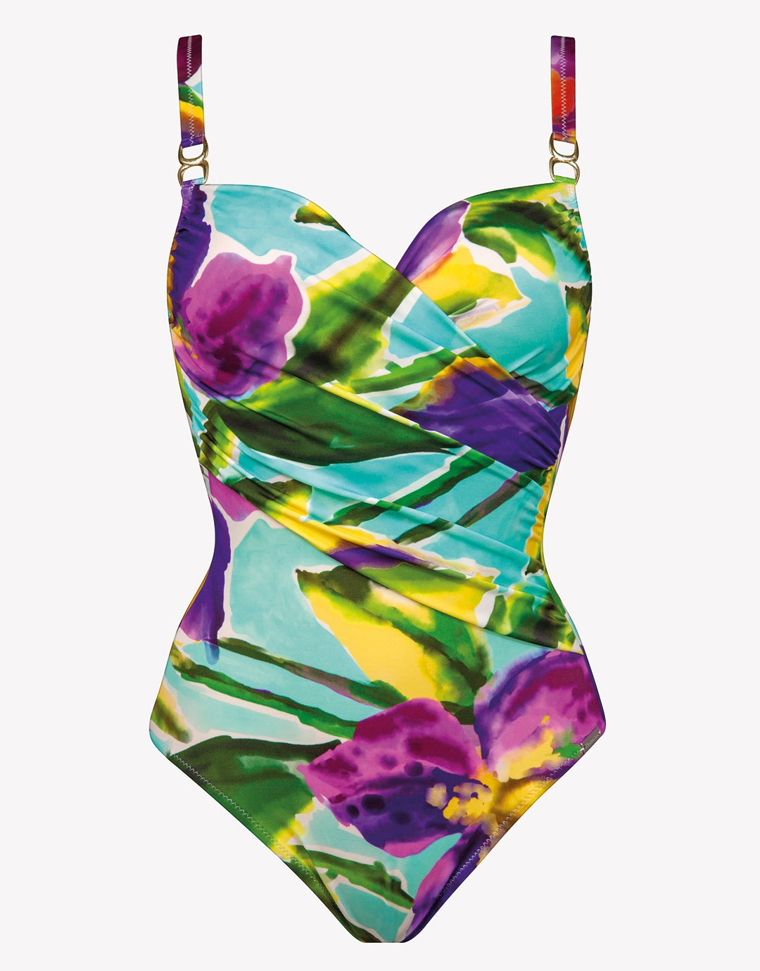 Summer Aquarelle Moulded Underwired Swimsuit - Aqua Iris