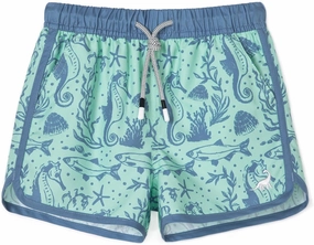 SURF CUZ Boys Swim Trunks Retro Toddler Boy Swimsuit Shorts Quick Dry Swimming Trunks Bathing Suit