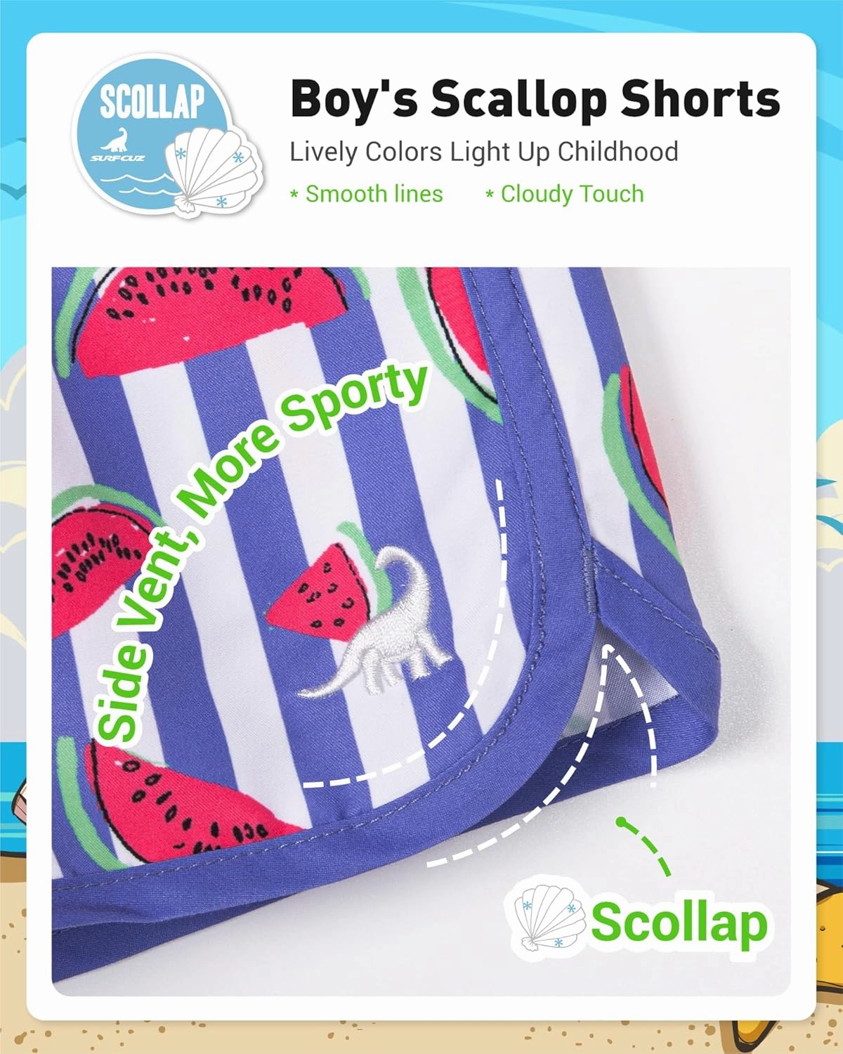SURF CUZ Boys Swim Trunks Retro Toddler Boy Swimsuit Shorts Quick Dry Swimming Trunks Bathing Suit