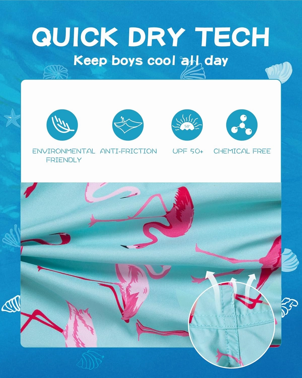 SURF CUZ Boys Swim Trunks Toddler Swim Shorts UPF 50  Bathing Suit for Boy Swimsuit Quick Dry Mesh Beach Boardshorts Swimwear
