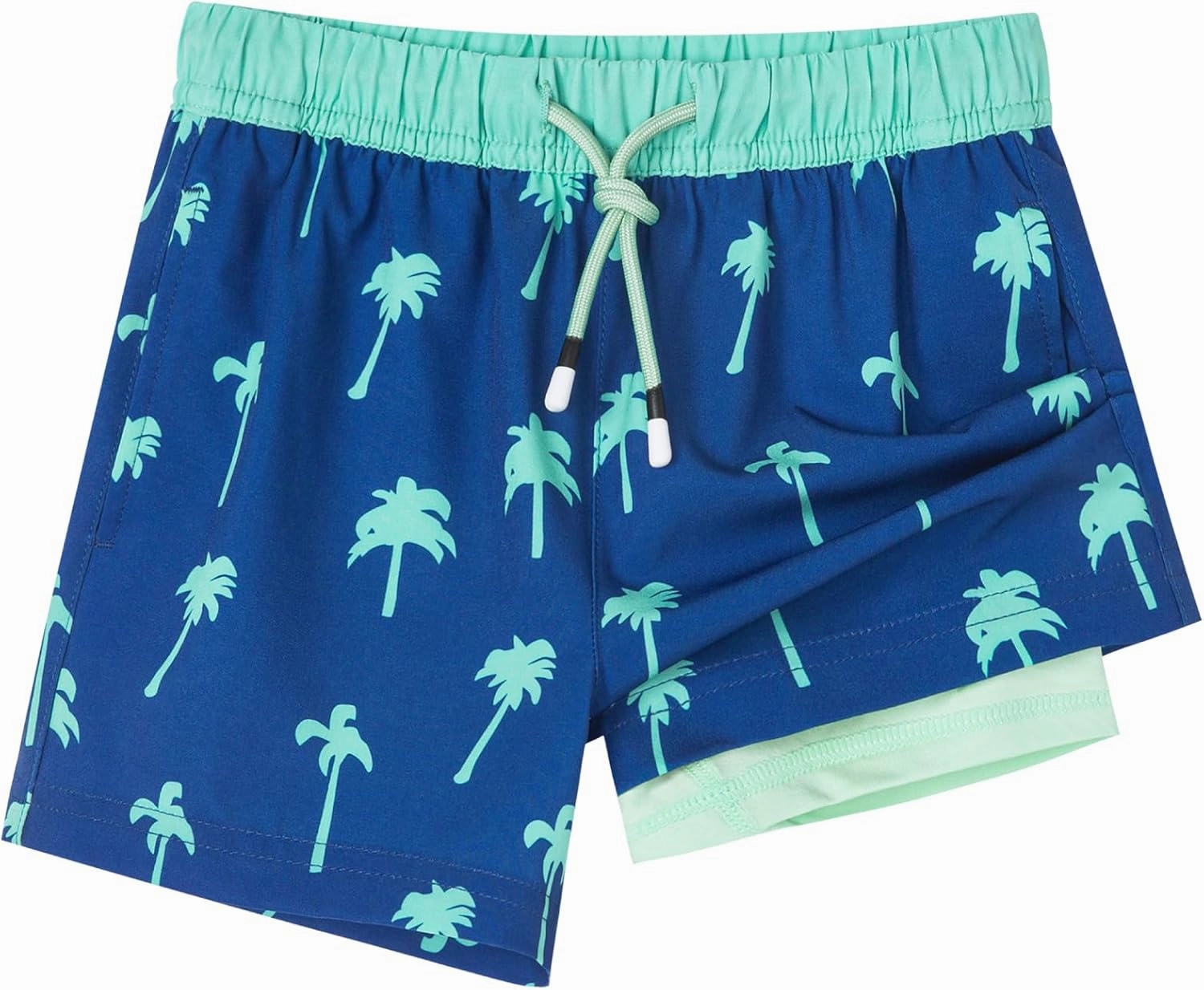 SURF CUZ Boys Swim Trunks with Boxer Brief Liner Toddler Boy Stretch Swimsuit Shorts Quick Dry Swimming Trunks Bathing Suit