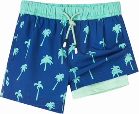 SURF CUZ Boys Swim Trunks with Boxer Brief Liner Toddler Boy Stretch Swimsuit Shorts Quick Dry Swimming Trunks Bathing Suit