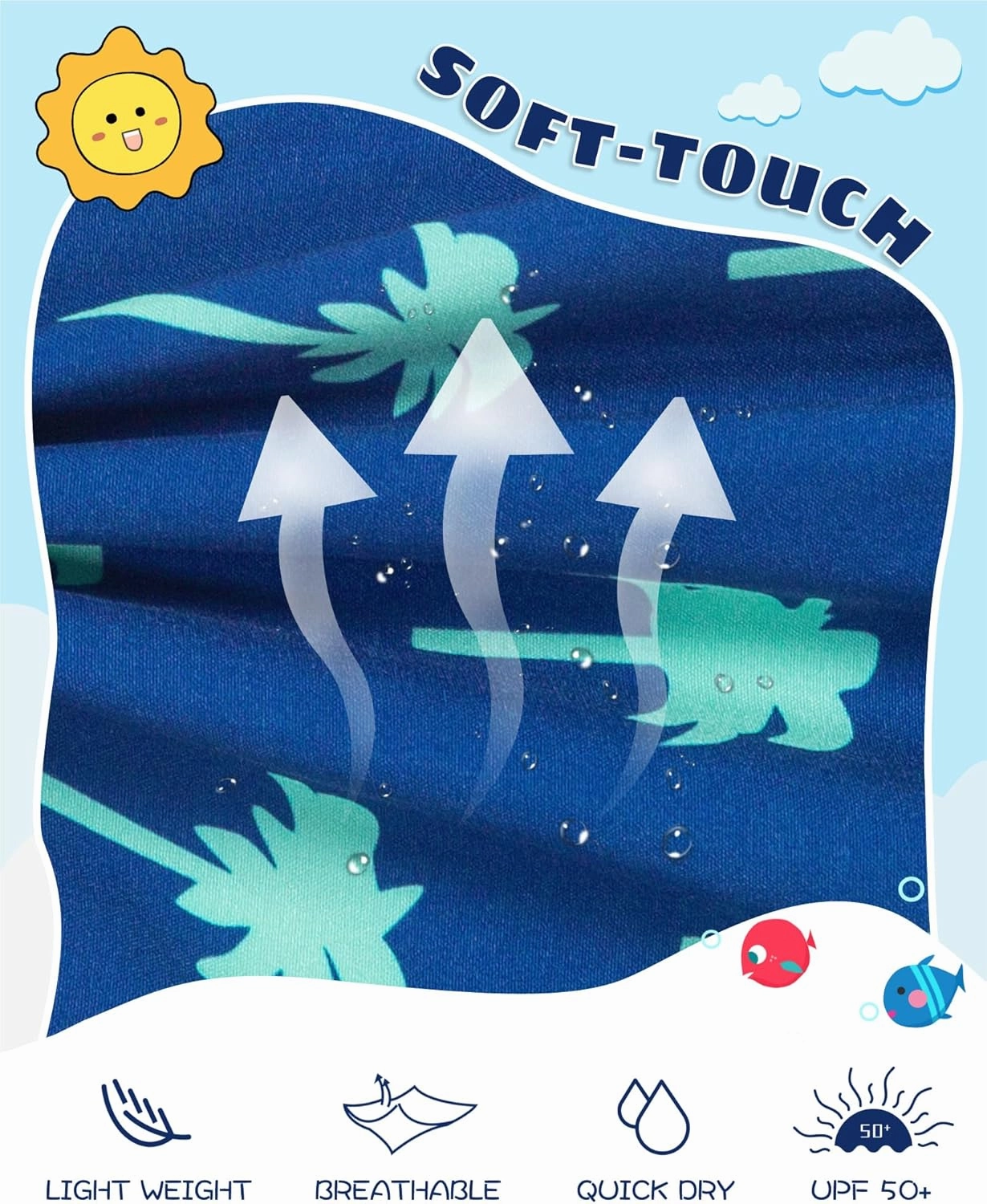 SURF CUZ Boys Swim Trunks with Boxer Brief Liner Toddler Boy Stretch Swimsuit Shorts Quick Dry Swimming Trunks Bathing Suit