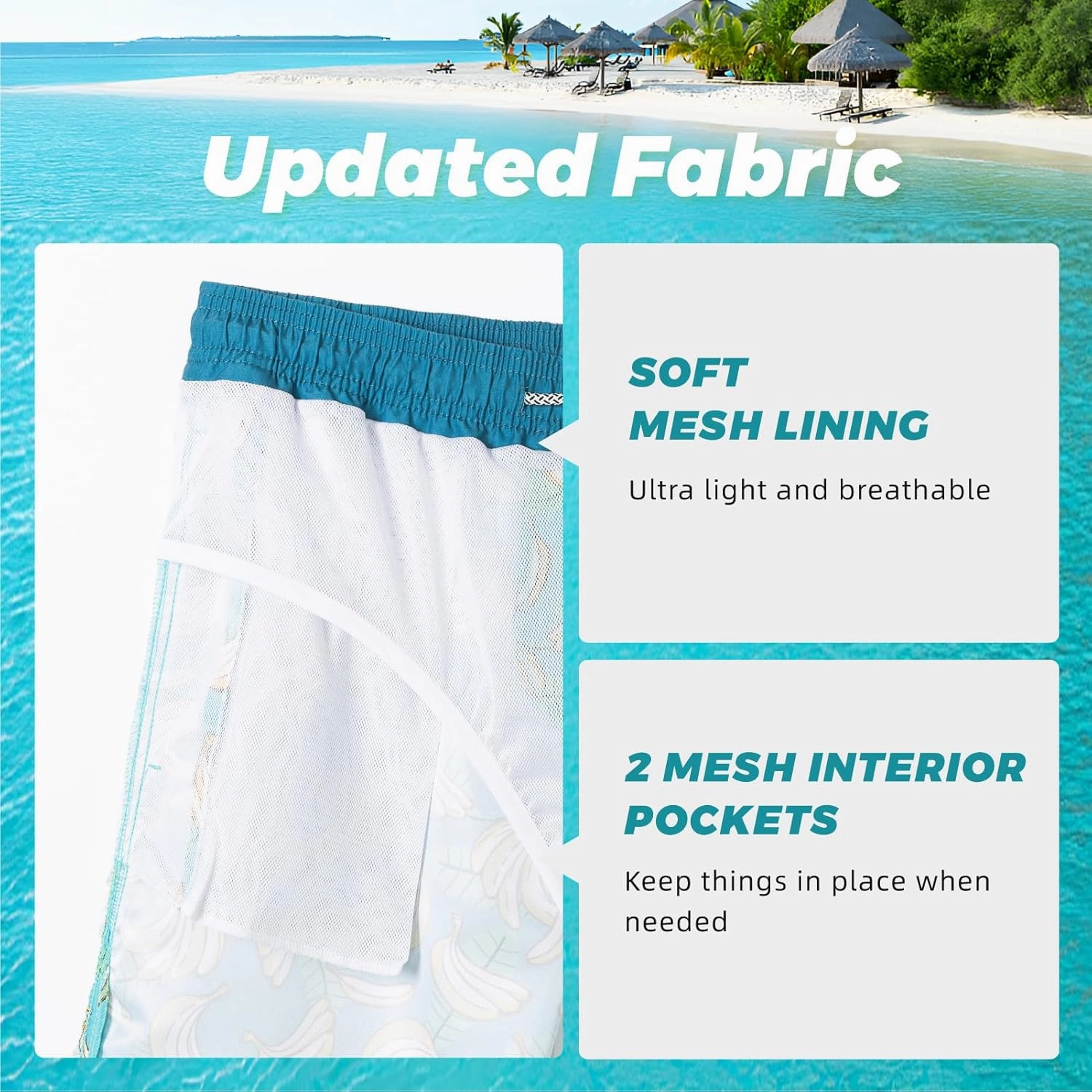 SURF CUZ Mens Swim Trunks 7" Swimming Trunks with Mesh Liner Quick Dry Swim Shorts for Men Swimwear Bathing Suits Pockets