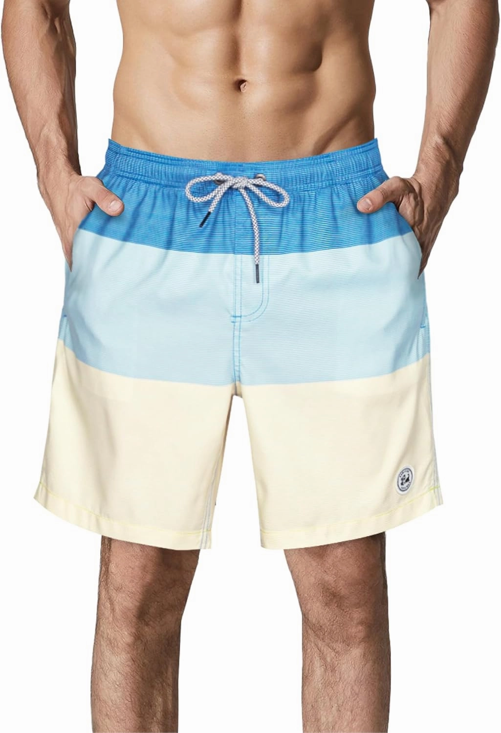 SURF CUZ Mens Swim Trunks 7" Swimming Trunks with Mesh Liner Quick Dry Swim Shorts for Men Swimwear Bathing Suits Pockets