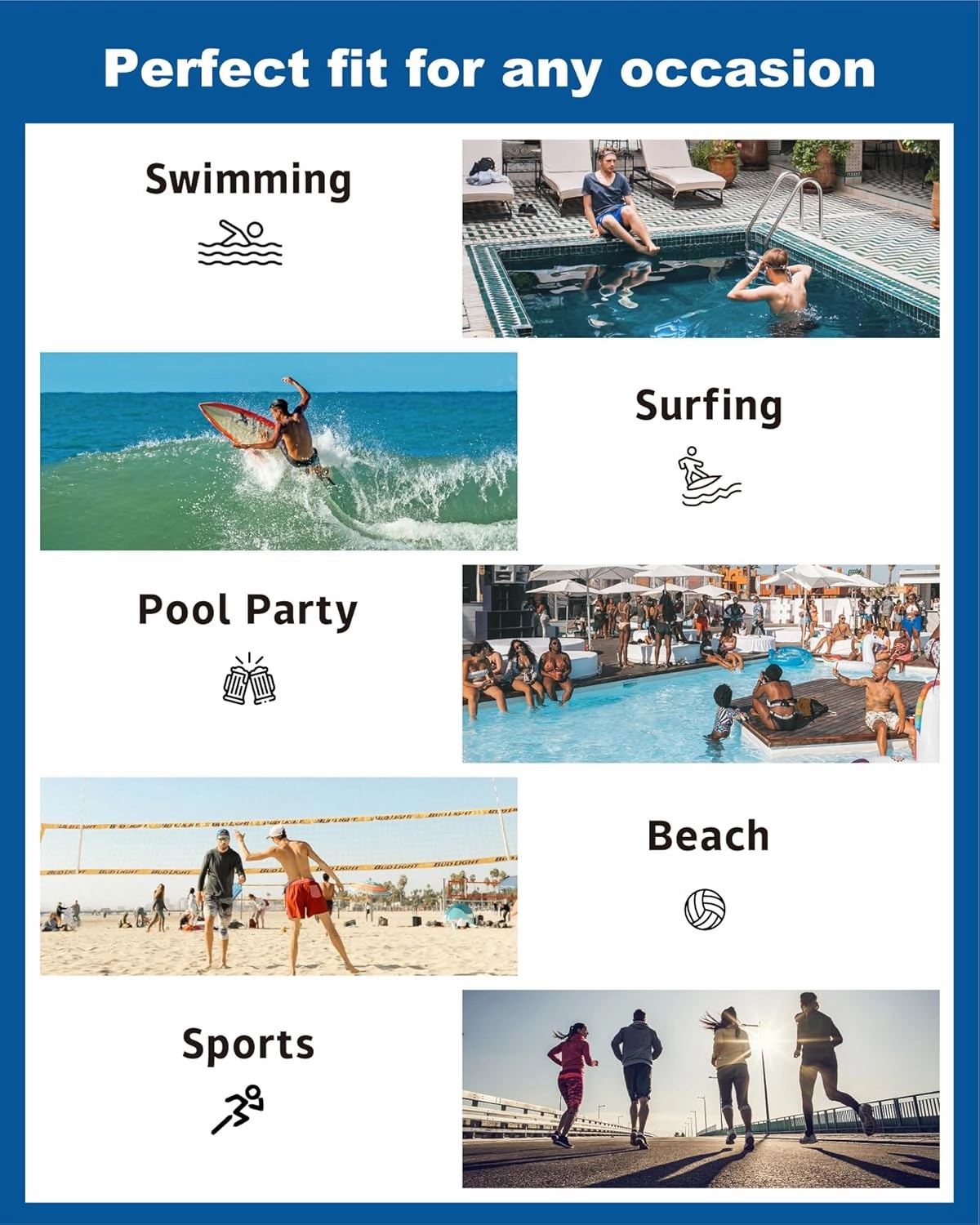 SURF CUZ Mens Swim Trunks 7" Swimming Trunks with Mesh Liner Quick Dry Swim Shorts for Men Swimwear Bathing Suits Pockets