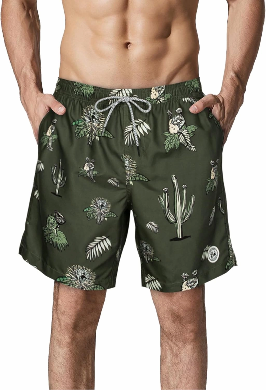 SURF CUZ Mens Swim Trunks 7" Swimming Trunks with Mesh Liner Quick Dry Swim Shorts for Men Swimwear Bathing Suits Pockets