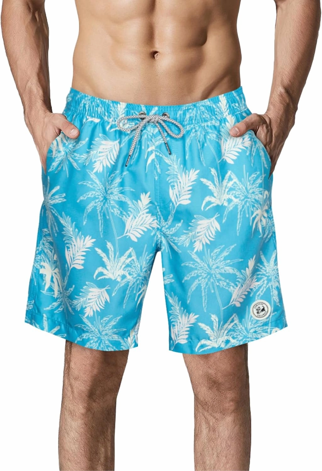 SURF CUZ Mens Swim Trunks 7" Swimming Trunks with Mesh Liner Quick Dry Swim Shorts for Men Swimwear Bathing Suits Pockets
