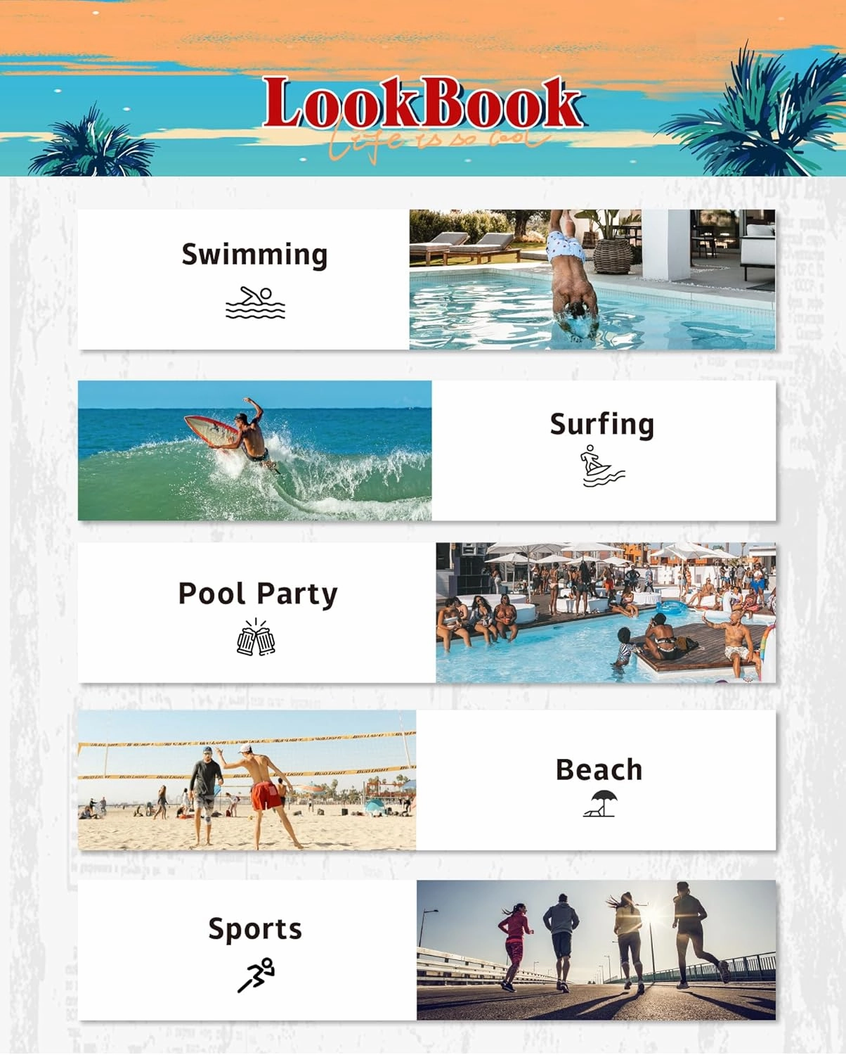 SURF CUZ Mens Swim Trunks with Compression Liner 5" Swimming Trunks 5 Inch Retro Swim Shorts with Zipper Pockets