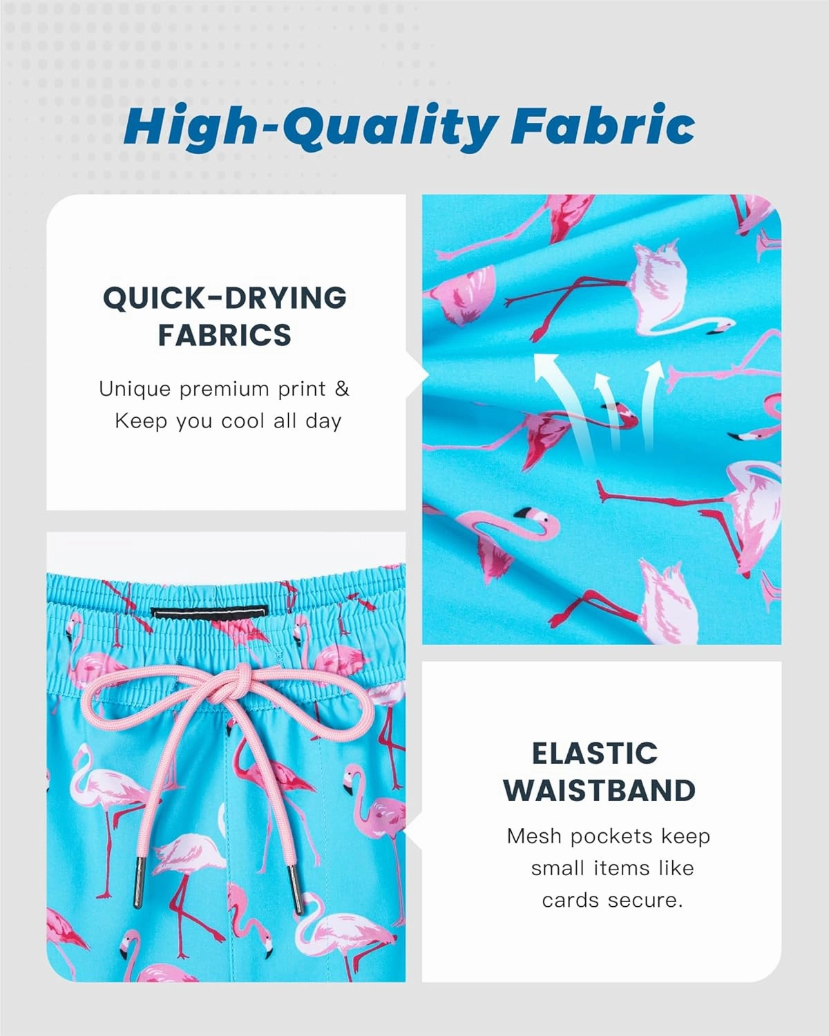 SURF CUZ Mens Swim Trunks with Compression Liner Swimming Trunks 5 Inch Bathing Suit Quick Dry Swim Shorts