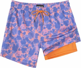 SURF CUZ Mens Swim Trunks with Compression Liner Swimming Trunks 5 Inch Bathing Suit Quick Dry Swim Shorts
