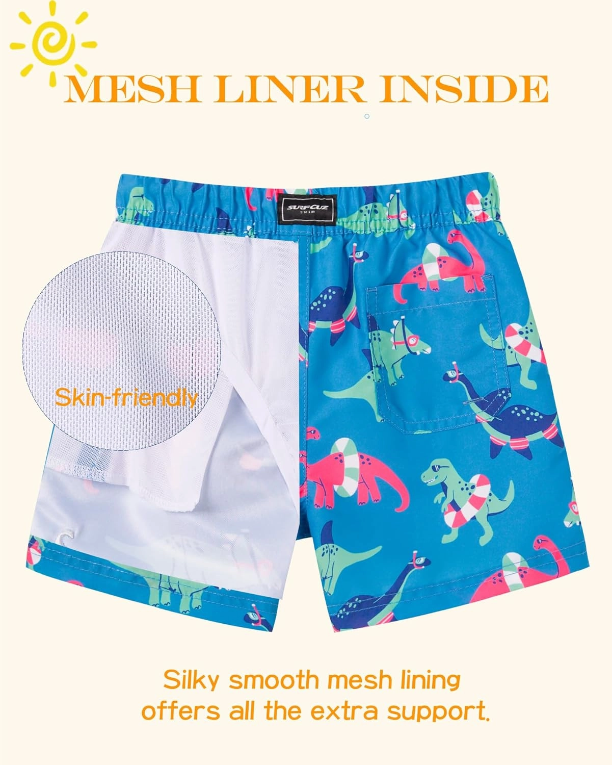 SURF CUZ Surfcuz Little Boys Swim Trunks UPF 50  Toddler Beach Shorts Swimsuit Kids Quick Dry Swimwear