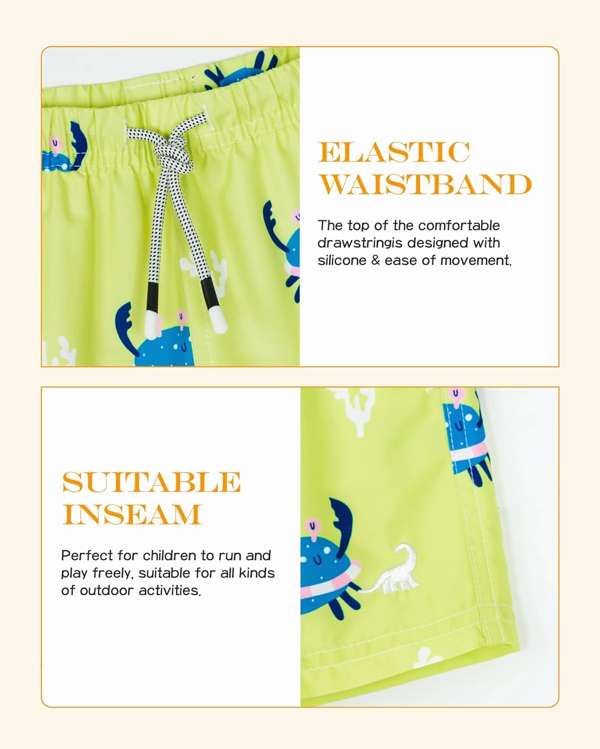 SURF CUZ Surfcuz Little Boys Swim Trunks UPF 50  Toddler Beach Shorts Swimsuit Kids Quick Dry Swimwear
