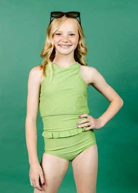 Sweet Pea Green | Youth Racer Back Top