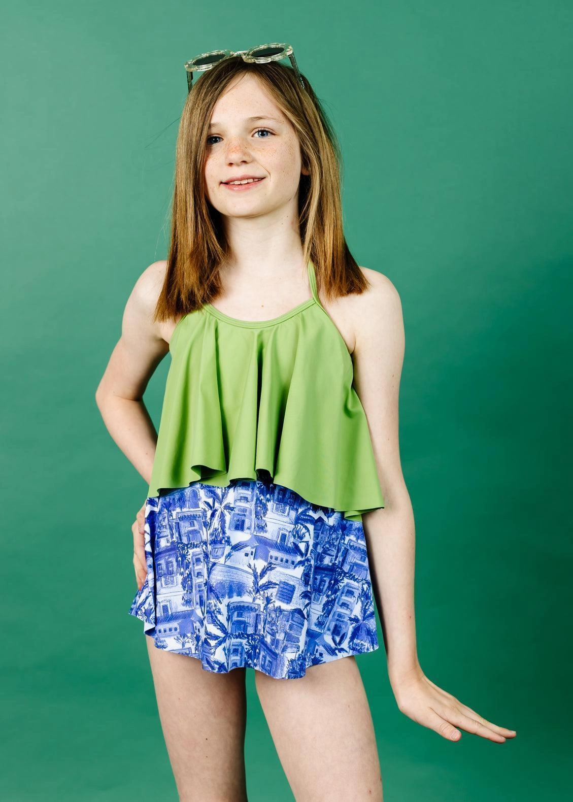 Sweet Pea Green | Youth Swing Top