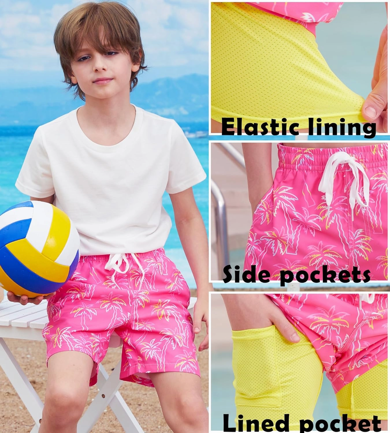 swimsobo Boys Swim Trunks for 5-16 Years Compression Liner Swimsuit Shorts Swimwear Boxer Bathing Suit
