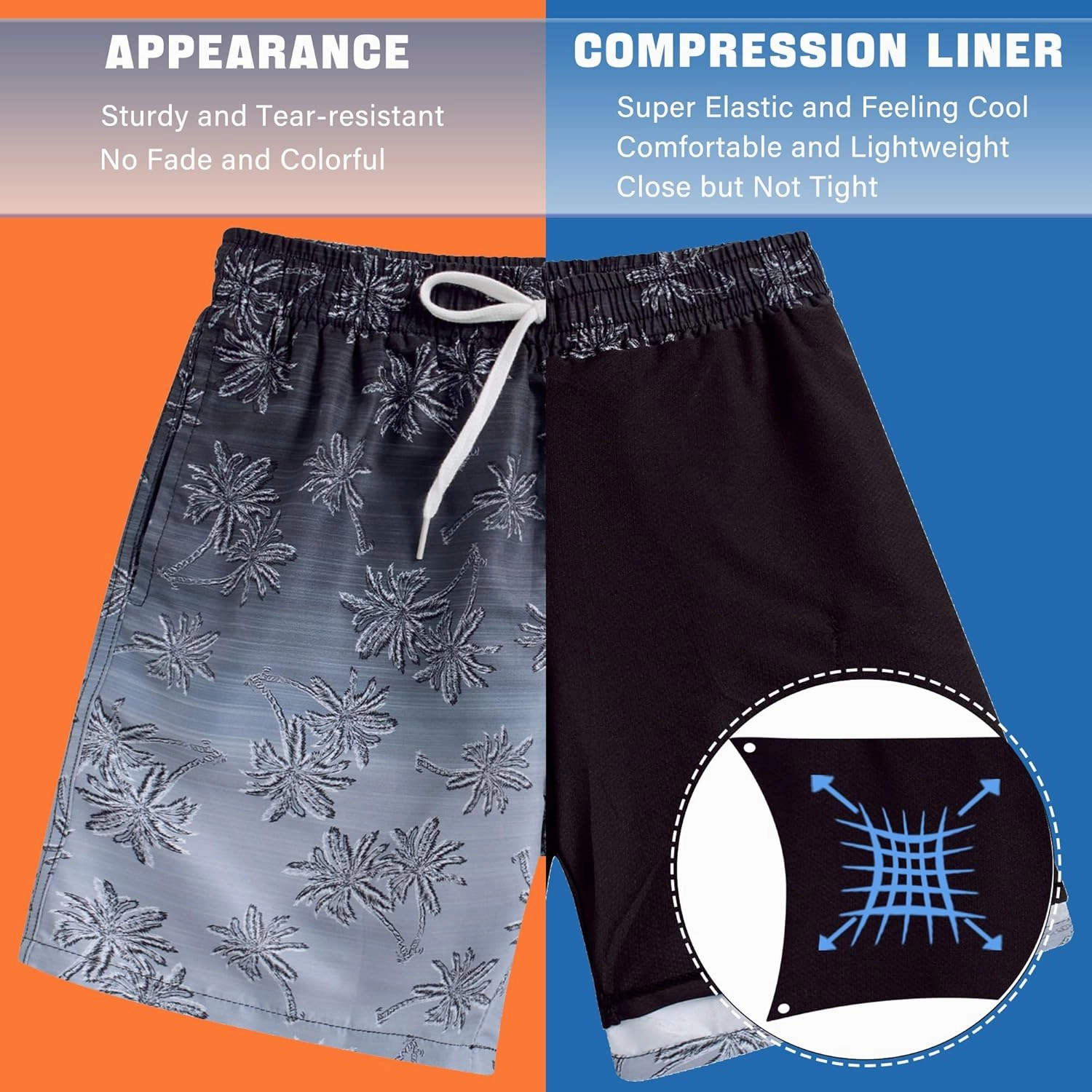swimsobo Boys Swim Trunks for 5-16 Years Compression Liner Swimsuit Shorts Swimwear Boxer Bathing Suit