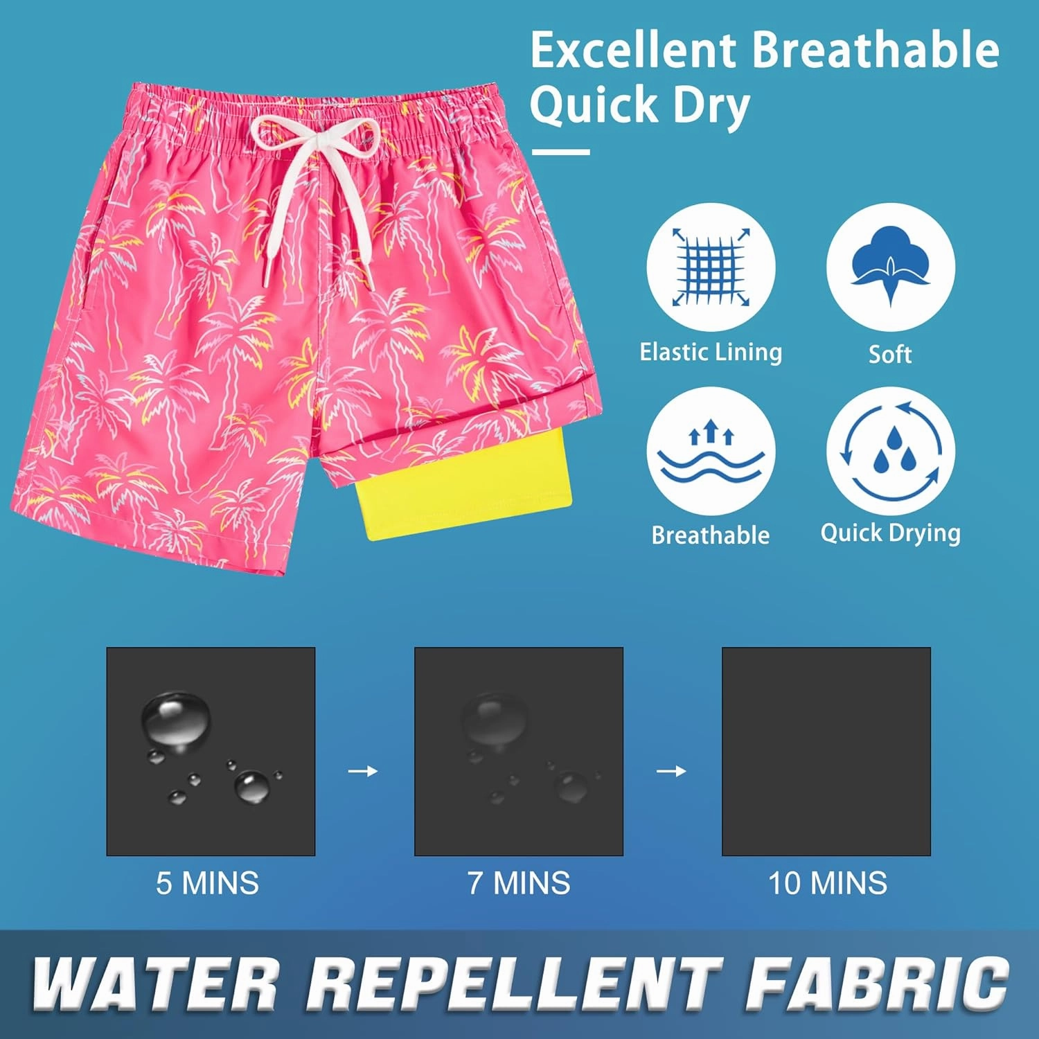 swimsobo Boys Swim Trunks for 5-16 Years Compression Liner Swimsuit Shorts Swimwear Boxer Bathing Suit