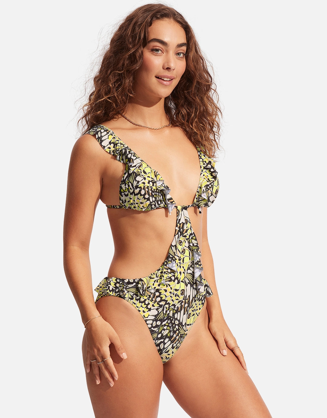 Take Flight Cut Out Swimsuit - Mandarin