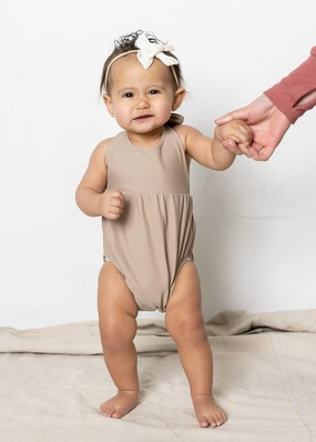 Taupe | Baby Romper One-Piece