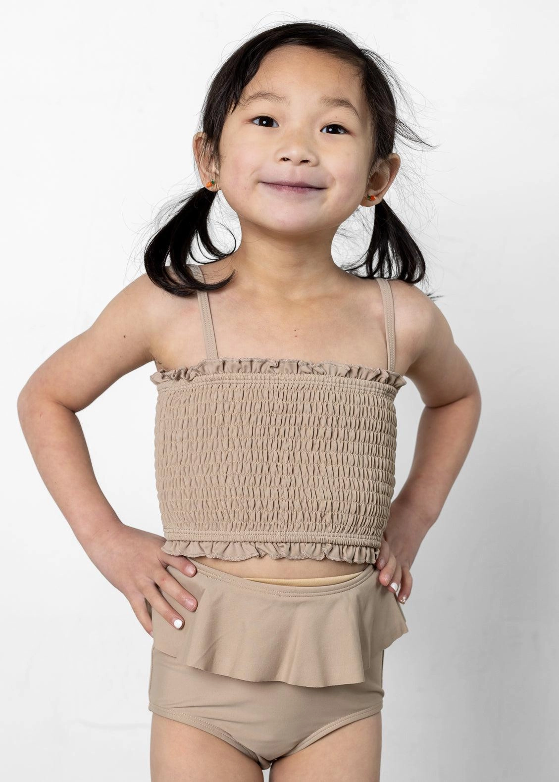 Taupe | Mini Peplum Bottoms