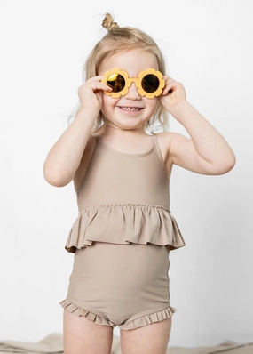 Taupe | Mini Peplum Top