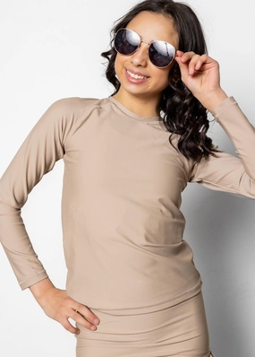 Taupe | Youth Rashguard Top (Unisex)
