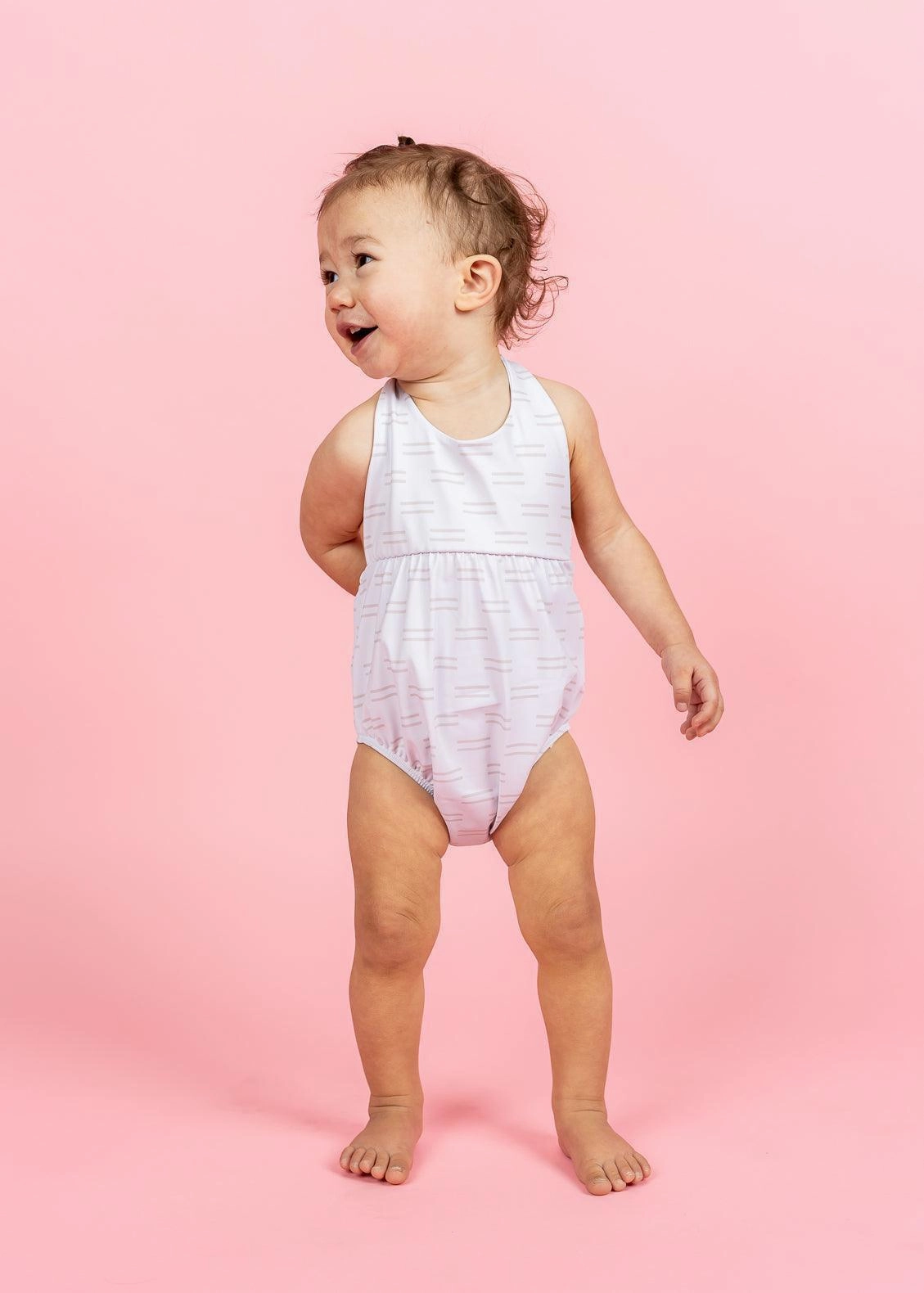 Taupe Dashes | Baby Romper One-Piece