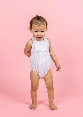 Taupe Dashes | Baby Romper One-Piece
